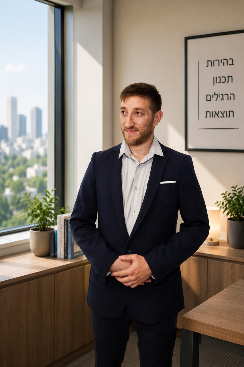 עדן לייב במהלך פגישת ליווי כלכלי